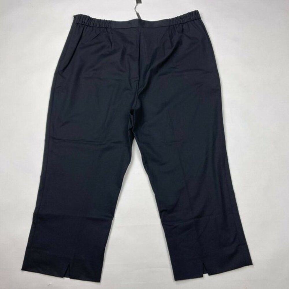 Tahari Cropped Pants Cotton Blend Elastic waistband Side Zip Women 18 NWT $98